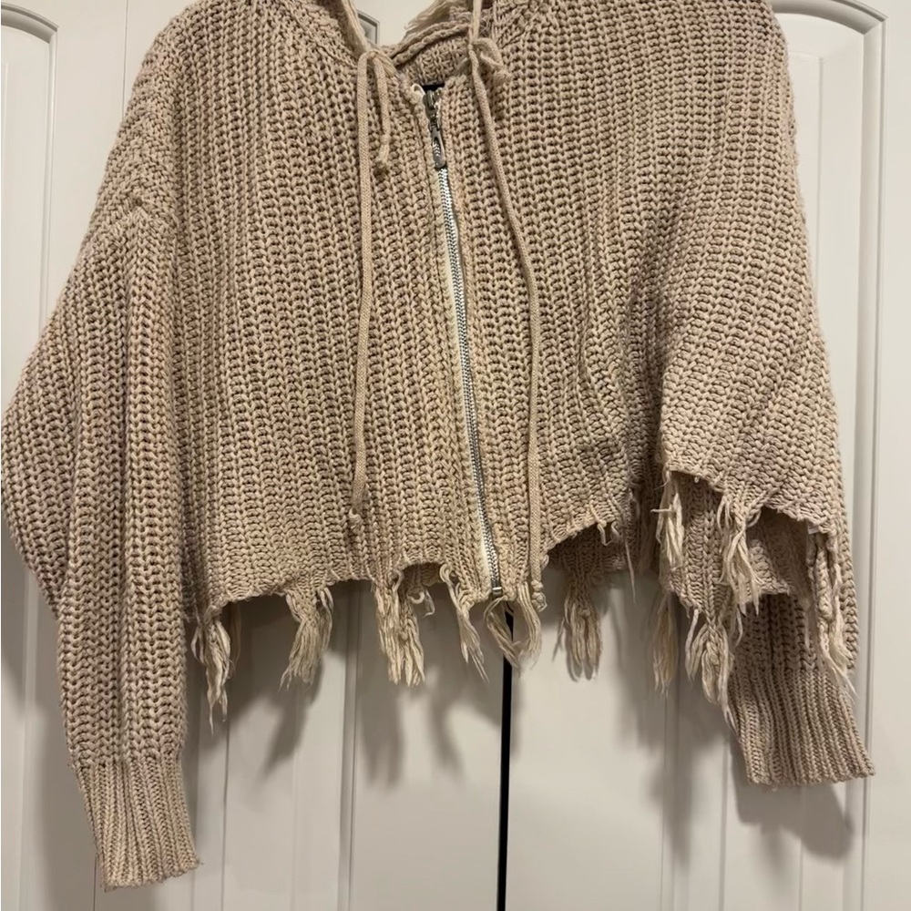 Ruve braha fray knit hoodie